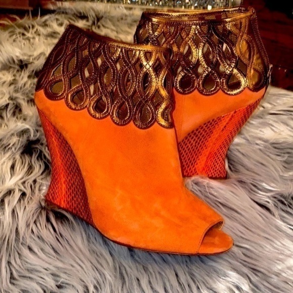 Elie Tahari US-9 open toe ankle boots fashion vibes (no box) New - Picture 5 of 11